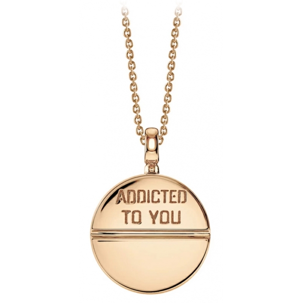 NESS1 - M.D.M.A Necklace 18Kt Rose Gold and Diamond - Drug Collection - Handcrafted Necklace - High Quality Luxury
