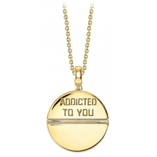 NESS1 - M.D.M.A Necklace 9Kt Yellow Gold and Diamond - Drug Collection - Handcrafted Necklace - High Quality Luxury
