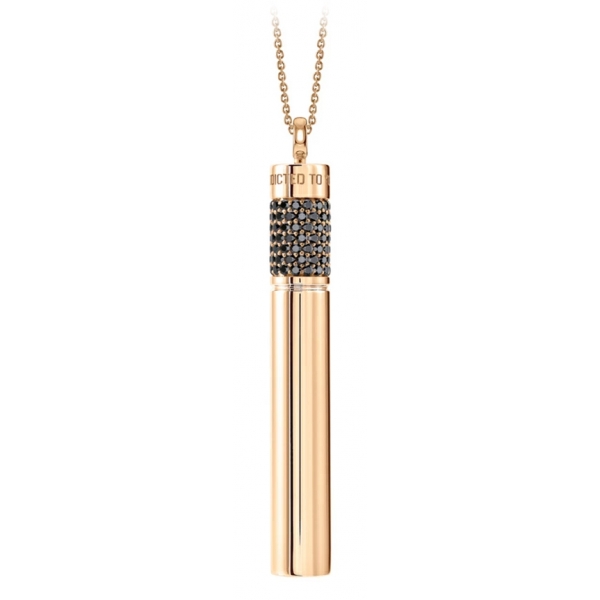 NESS1 - Cig.Au.Rette Necklace 18Kt Rose Gold Diamonds and Ruby - Drug Collection - Handcrafted Necklace - High Quality Luxury