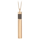 NESS1 - Cig.Au.Rette Collana Oro Rosa 18Kt Diamanti e Rubino - Drug Collection - Collana Artigianale - Alta Qualità Luxury