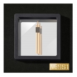 NESS1 - Cig.Au.Rette Collana Oro Rosa 18Kt Diamanti e Rubino - Drug Collection - Collana Artigianale - Alta Qualità Luxury