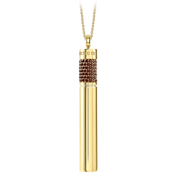 NESS1 - Cig.Au.Rette Necklace 9Kt Yellow Gold Diamonds and Ruby - Drug Collection - Handcrafted Necklace - High Quality Luxury