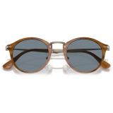 Persol - PO3166S - Striped Brown / Light Blue - Sunglasses - Persol Eyewear