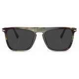 Persol - PO3225S - Striped Green / Polar Black - Sunglasses - Persol Eyewear