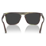 Persol - PO3225S - Striped Green / Polar Black - Sunglasses - Persol Eyewear