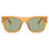 Persol - PO3294S - Transparent Orange / Green Mirror - Sunglasses - Persol Eyewear