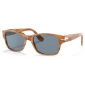 Persol - PO3288S - Striped Brown / Light Blue - Sunglasses - Persol Eyewear