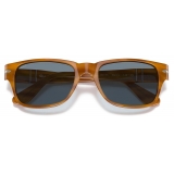 Persol - PO3288S - Striped Brown / Light Blue - Sunglasses - Persol Eyewear