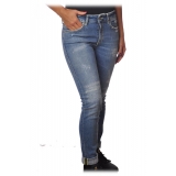 Dondup -  Jeans Modello Slim Tela Slavata - Blue - Pantalone - Luxury Exclusive Collection