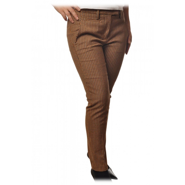 Dondup - Trousers Model Perfect in Textured Fabric - Brown - Trousers - Luxury Exclusive Collection