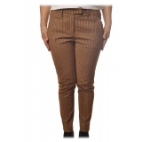 Dondup - Pantalone Modello Perfect in Tessuto Operato - Marrone - Pantalone - Luxury Exclusive Collection