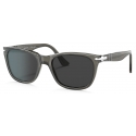 Persol - PO3291S - Transparent Taupe Grey / Polar Black - Sunglasses - Persol Eyewear