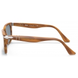 Persol - PO3291S - Striped Brown / Light Blue - Sunglasses - Persol Eyewear