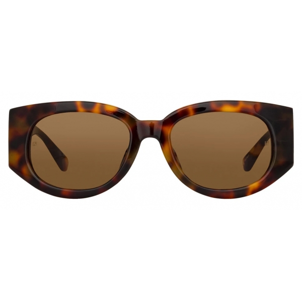 Linda Farrow - Debbie D-Frame Sunglasses in Tortoiseshell - LFL1059C2SUN - Linda Farrow Eyewear