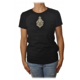Dondup - T-Shirt with Embroidery - Black - T-shirt - Luxury Exclusive Collection