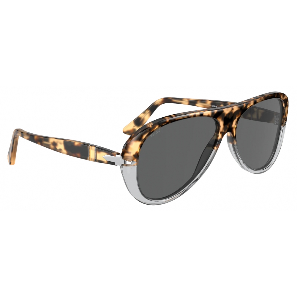 Persol - PO3260S - Brown Tortoise-Transparent Grey / Grey - Sunglasses ...