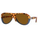 Persol - PO3260S - Brown Tortoise-Opal Blue / Brown - Sunglasses - Persol Eyewear
