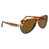 Persol - PO3260S - Brown Tortoise-Opal Blue / Brown - Sunglasses - Persol Eyewear