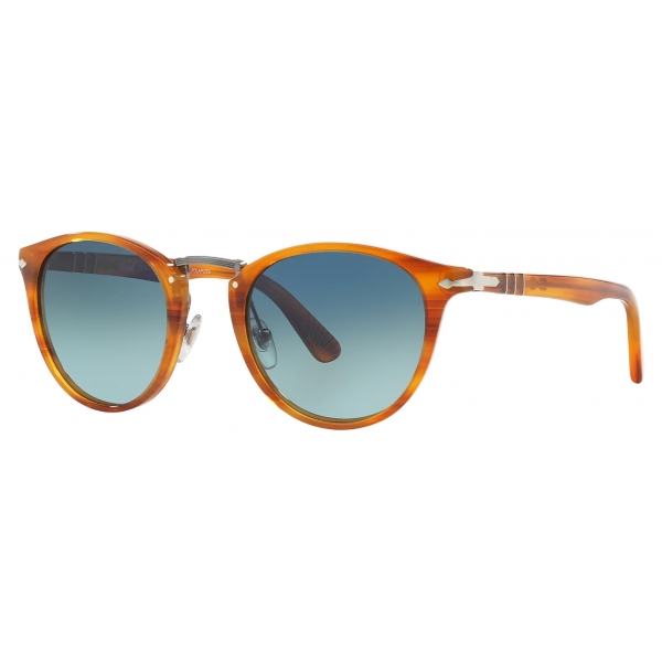 Persol - PO3108S - Striped Brown / Blue - Sunglasses - Persol Eyewear