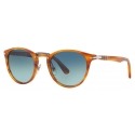 Persol - PO3108S - Striped Brown / Blue - Sunglasses - Persol Eyewear