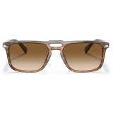 Persol - PO3273S - Striped Grey Gradient Striped Brown / Brown Gradient - Sunglasses - Persol Eyewear