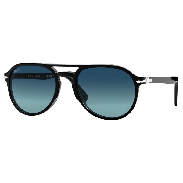 Persol - El Profesor Sergio - Black / Polarized Light Blue Gradient - Sunglasses - Persol Eyewear