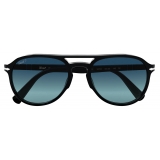 Persol - El Profesor Sergio - Black / Polarized Light Blue Gradient - Sunglasses - Persol Eyewear