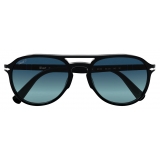 Persol - El Profesor Sergio - Black / Polarized Light Blue Gradient - Sunglasses - Persol Eyewear