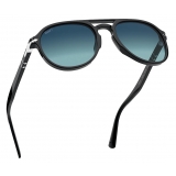 Persol - El Profesor Sergio - Black / Polarized Light Blue Gradient - Sunglasses - Persol Eyewear