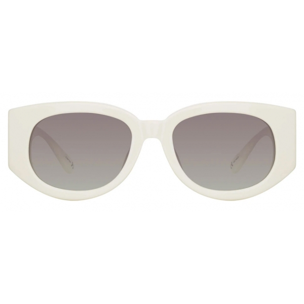 Linda Farrow - Debbie D-Frame Sunglasses in White - LFL1059C3SUN - Linda Farrow Eyewear
