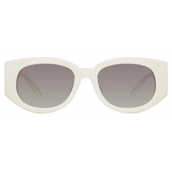 Linda Farrow - Occhiali da Sole D-Frame Debbie in Bianco - LFL1059C3SUN - Linda Farrow Eyewear