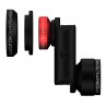 olloclip - Telephoto + Wide-Angle + Macro 10X + CPL Lens Set - Black Red / Black Clip - iPhone 6 / 6s / 6 Plus / 6s Plus