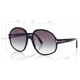 Tom Ford - Claude Sunglasses - Round Oversize Sunglasses - Black - FT0991 - Sunglasses - Tom Ford Eyewear