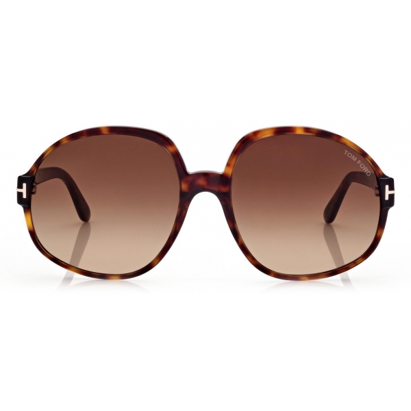 Tom Ford - Claude Sunglasses - Occhiali Oversize Rotondi - Havana Scuro - FT0991 - Occhiali da Sole - Tom Ford Eyewear