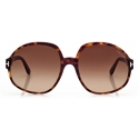 Tom Ford - Claude Sunglasses - Round Oversize Sunglasses - Dark Havana - FT0991 - Sunglasses - Tom Ford Eyewear