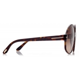 Tom Ford - Claude Sunglasses - Round Oversize Sunglasses - Dark Havana - FT0991 - Sunglasses - Tom Ford Eyewear