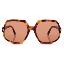 Tom Ford - Delphine Sunglasses - Occhiali da Sole a Farfalla - Havana Scuro - FT0992 - Occhiali da Sole - Tom Ford Eyewear