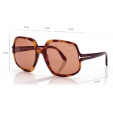 Tom Ford - Delphine Sunglasses - Occhiali da Sole a Farfalla - Havana Scuro - FT0992 - Occhiali da Sole - Tom Ford Eyewear