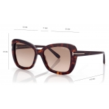 Tom Ford - Maeve Sunglasses - Occhiali da Sole a Farfalla - Havana Scuro - FT1008 - Occhiali da Sole - Tom Ford Eyewear