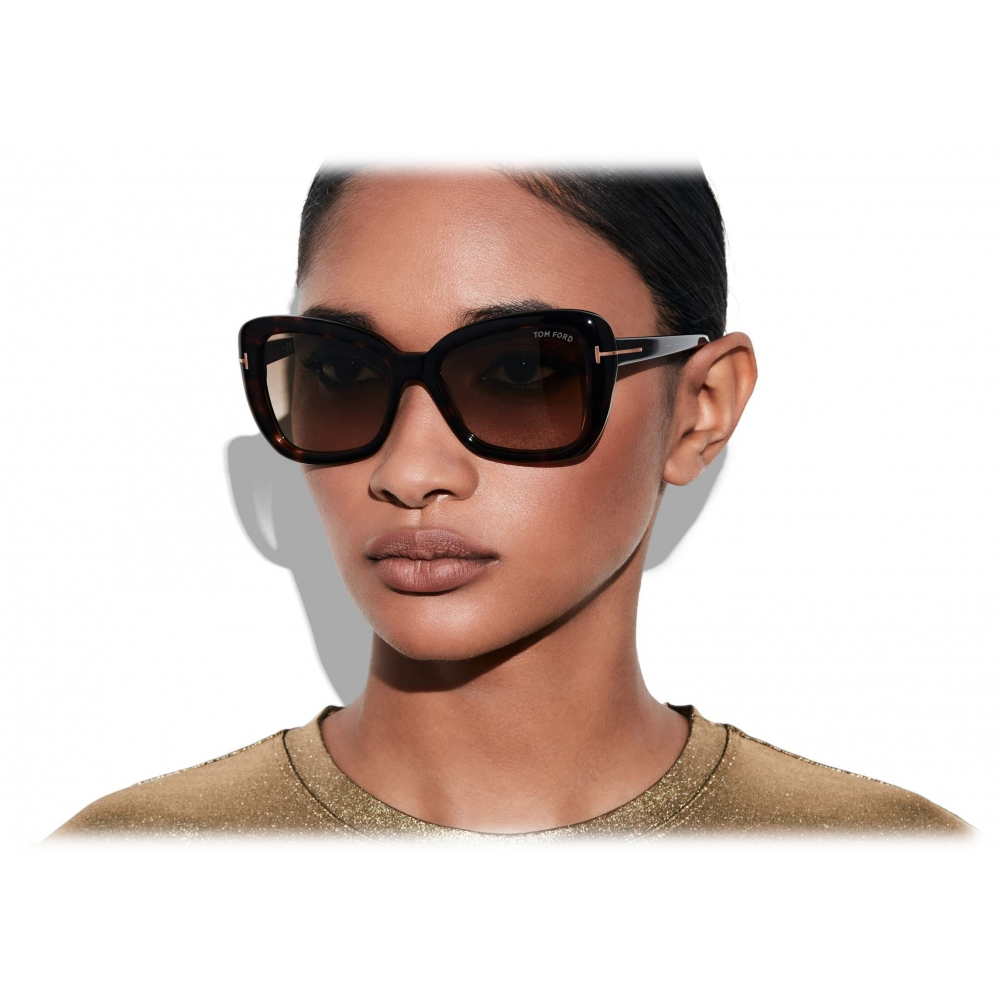 Tom Ford - Maeve Sunglasses - Butterfly Sunglasses - Dark Havana ...