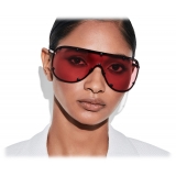 Tom Ford - Kyler Sunglasses – Occhiali Maschera - Nero Opaco Bordeaux - FT1043 - Occhiali da Sole - Tom Ford Eyewear