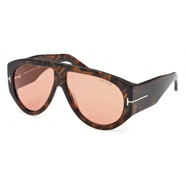 Tom Ford - Bronson Sunglasses - Occhiali Pilota - Havana Scuro Bordeaux - FT1044 - Occhiali da Sole - Tom Ford Eyewear