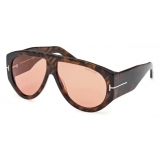 Tom Ford - Bronson Sunglasses - Occhiali Pilota - Havana Scuro Bordeaux - FT1044 - Occhiali da Sole - Tom Ford Eyewear