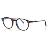 Tom Ford - Round Optical Glasses - Dark Havana - FT5823-HB - Optical Glasses - Tom Ford Eyewear