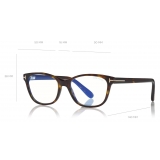 Tom Ford - Blue Block Square - Occhiali da Vista Squadrati - Havana Scuro - FT5638-B - Occhiali da Vista - Tom Ford Eyewear