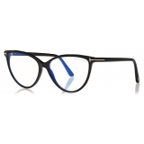 Tom Ford - Blue Block Cat-Eye - Cat-Eye Optical Glasses - Black - FT5743-B - Optical Glasses - Tom Ford Eyewear