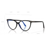 Tom Ford - Blue Block Cat-Eye - Cat-Eye Optical Glasses - Black - FT5743-B - Optical Glasses - Tom Ford Eyewear