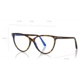 Tom Ford - Blue Block - Occhiali da Vista Cat-Eye - Havana Scuro - FT5743-B - Occhiali da Vista - Tom Ford Eyewear