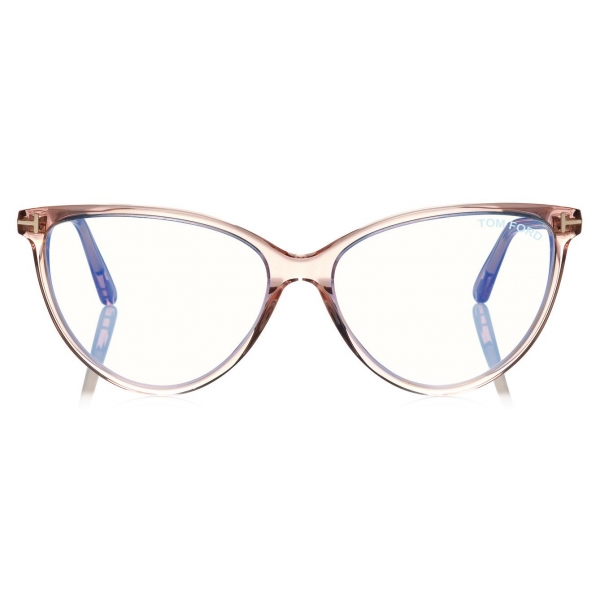 Tom Ford - Blue Block Cat-Eye Optical Glasses - Transparent Pink - FT5743-B - Optical Glasses - Tom Ford Eyewear