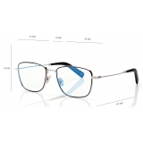 Tom Ford - Blue Block - Occhiali da Vista Squadrati - Nero Argento - FT5748-B - Occhiali da Vista - Tom Ford Eyewear